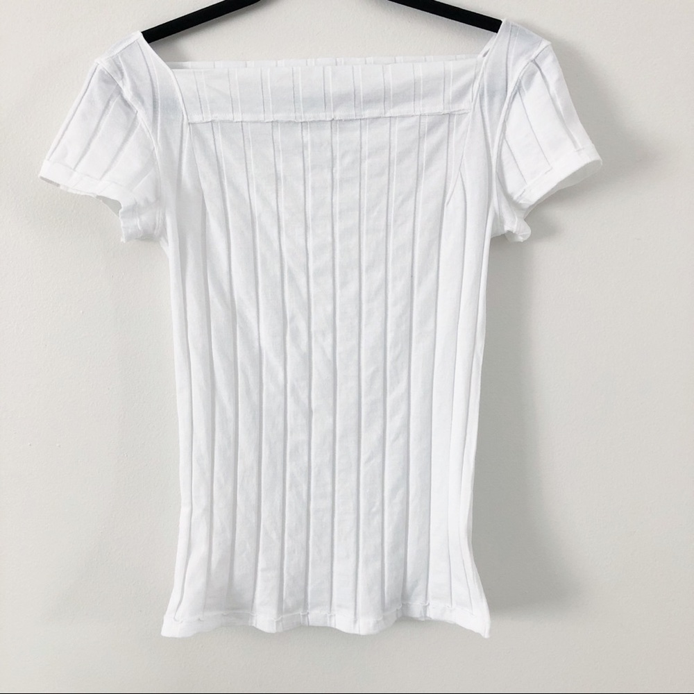 We The Free Ribbed Boatneck Baby Tee, M